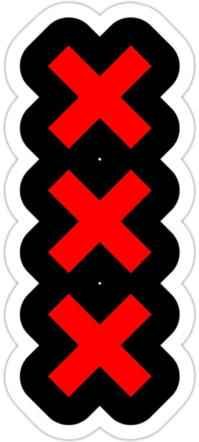 Drie Kruizen van Amsterdam - Drie Rode X’en Sticker Maat S (max. 10 x 10cm)