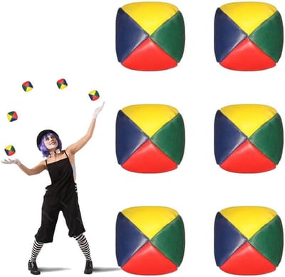 Multicoloured Juggling Ball Set van 6 Stuks, PU Leer voor Beginners en Professionals, Geschikt voor Kinderen en Volwassenen, Diameter 5 cm, Ideaal voor Juggling en Circusactiviteiten