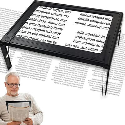 Vergrootglas met Licht - Rechthoekig Vergrootglas met 12 LED-lampen, Handsfree Vergrootglas met Snoer en USB-kabel voor Lezen, Repareren en Naaien