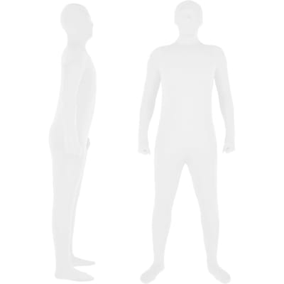 Volledige lichaamsfotografie Chromakey pak Unisex volwassen bodysuit Stretch kostuum voor foto video speciaal 170cm wit
