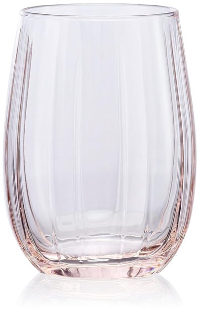 Pasabahce Linka – Roze Waterglazen – Set van 3 – 380 ml – Stijlvolle glazen – Vaatwasserbestendig