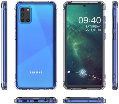 Schokbestendig Back Cover Hoesje - Shockproof Telefoonhoesje - Geschikt voor Samsung Galaxy A31 - Transparant