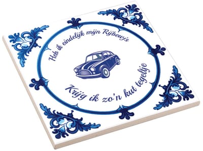 Spreuktegel Rijbewijs Geslaagd Auto - Rijbewijs Cadeau - Geslaagd - Spreuktegel - Kut Tegeltje