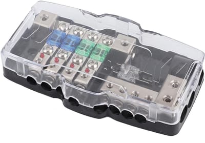 Dailygoody - 4-Weg Fuse Block - ANL Fuse Houder met LED Indicator - Betrouwbare Fusehouder - Voor Auto Audio - Veiligheid - Geschikt voor Auto's - Com