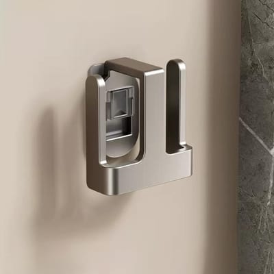 Porte-claquettes de salle de bain suspension murale sans perçage crochet pour chaussures en acier inoxydable étagère de rangement égouttoir gray
