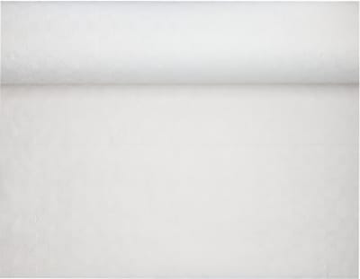 Tafelkleed papier met damastprint 100 m x 1 m wit