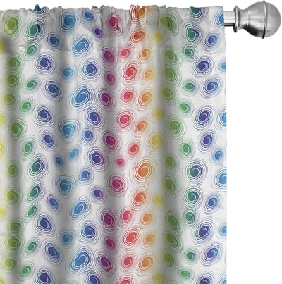 ABAKUHAUS Geometrische Retro Gordijnen – 2x75x225 cm – Microvezel