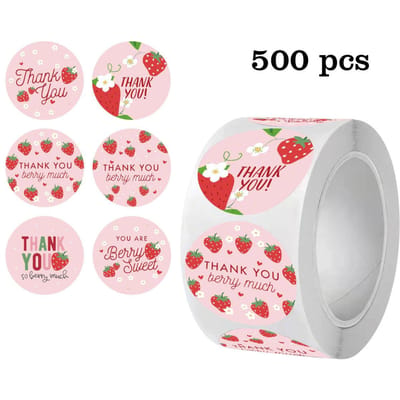 100-500 pièces Autocollant en forme de fraise Fruit Citron Décoration Boîte Cadeau Autocollant Étiquette Papeterie Scrapbook Autocollant 2,5 cm/1 pouce