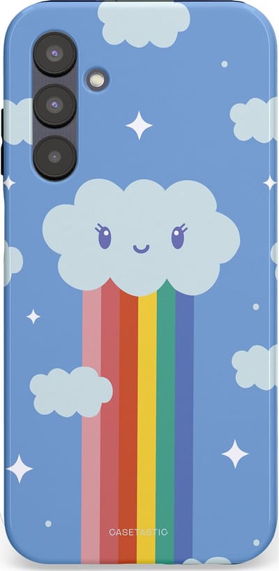 Casetastic Hoesje Geschikt voor Samsung A25 - Stijlvolle Beschermende Duo-layer Case - Regenboogwolkje