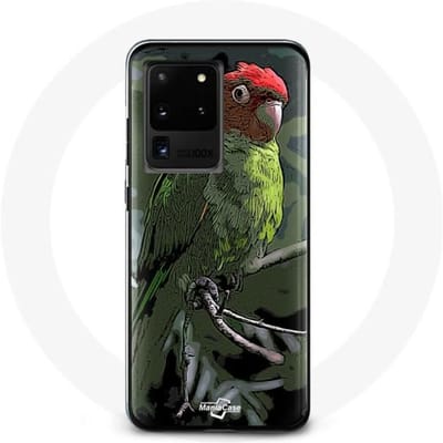 Hoesje voor Samsung Galaxy S20 Ultra Pionus Parrot Rood Groen rood