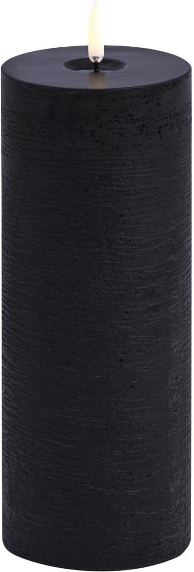 Uyuni LED Rustieke Kaars - Melted, Forest black - Rustic 7,8x20cm - Led Kaars - Net echt