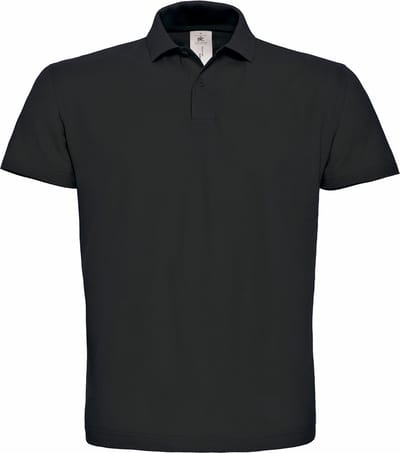 Unisex Polo korte mouwen ID.001 Zwart merk B&C maat 3XL
