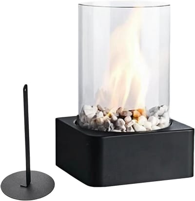 Tafelhaard Buiten - Gaskachel Terras - Sfeerverhogend Buiten - Hittebestendige Controle - 21.9 cm Hoog - Zwart