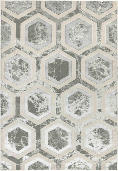 Easy Living - Aurora-Crystal Vloerkleed - 200x290  - Rechthoek - Laagpolig Tapijt - Klassiek - Meerkleurig, Zilver