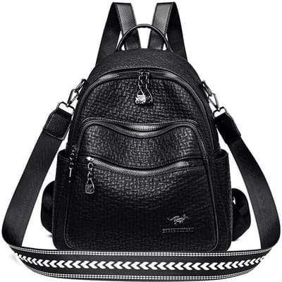 Rugzak voor Dames Nieuwe Grote Capaciteit Modieus Casual Reizen Dames Kleine Rugzak Zacht Leer Koreaans Veelzijdig Schooltas black