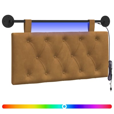 vidaXL - Hangend - hoofdbord - Bruin - Fluweel