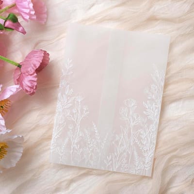 Vellum Jassen - Doorschijnend Papier - Uitnodigingen Maken - Wildflower Patroon - 5x7 Inch - Wit