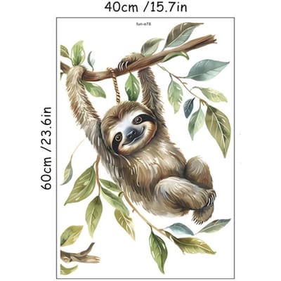 Stoute Luiaard Klimt in Boomtak Vinyl Muurschildering Voor Huisdecoratie Esthetische Kamers Schattig Dier Poster Stickers Op De Deur Muren