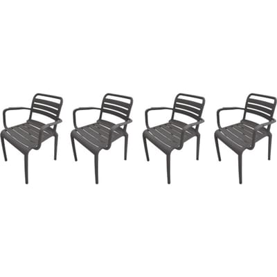 Garden Impressions Orleans tuinstoelen set van 4 – antraciet