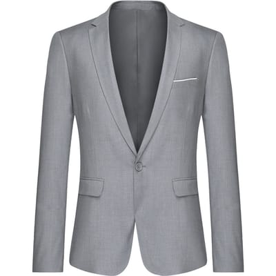 Grijze casual blazer, slim-fit zakelijke blazer