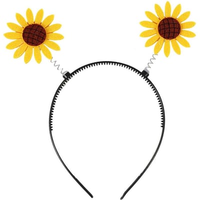 Antislip Hoofdband voor Kinderen en Volwassenen, Cartoon Zonnebloem Decoratie, Lente Ontwerp, Tanden, Plastic, Lichtgewicht, Haarband