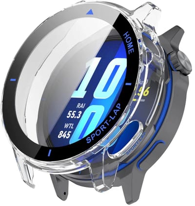 Strap-it PC Case van glas geschikt voor Huawei Watch GT Runner 2 - Optimale bescherming tegen krassen & stoten - Screenprotector (Blauw)