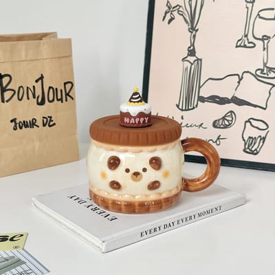 Meisjes Hart Verjaardagscadeau Creatieve Leuke Taart Waterbeker voor Vriend en Vriendin Zus Betekenisvol Cadeau van Hoge Waarde 301-400ml