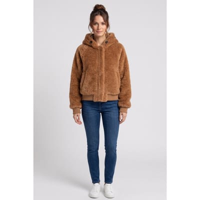 ARKET Flinga Fluffy Pile Jacket Beige Size: XS | Winter Jackets Outlet | Dames | Bruin