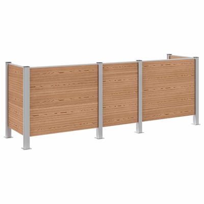 vidaXL - Afvalbak - Schutting - Bruin - 315 - x - 85 - x - 115 - cm - Aluminium - en - WPC