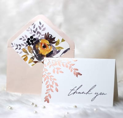 20 Luxe Dankbetuigingen Goudfolie - Kaarten met Enveloppen en Stickers voor Bruiloft, Kraamfeest of Bedrijf