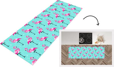 Keukenloper - Loper keuken - Flamingo - Roze - Patroon - 150x50 cm - Keukenloper vinyl
