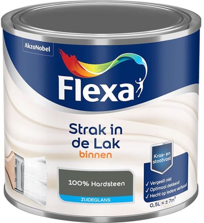 Flexa - Strak In De Lak Binnenlak Zijdeglans - 100% Hardsteen - Mengverf - 500 Ml