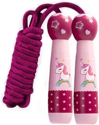 Verstelbare Springtouw voor Kinderen met Houten Handvat, Ideaal voor Fitness en Training, Perfect voor Meisjes en Jongens