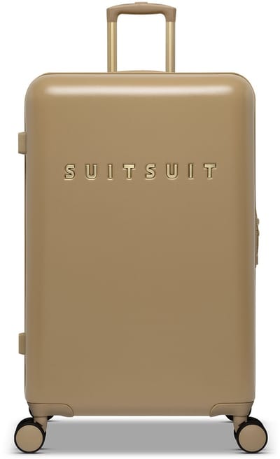 SUITSUIT Reiskoffer 66x43x24 - Reiskoffer met wielen - Lichtgewicht koffer - Veilig TSA cijferslot - 59L koffer inhoud - Fusion Reiskoffers Iced Coffee - Bruin