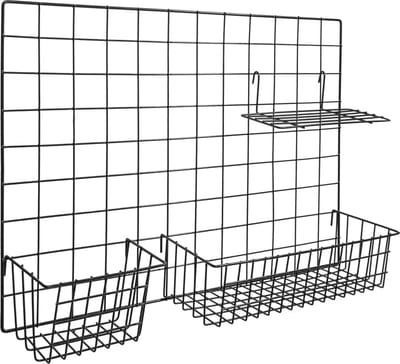 QUVIO Memobord staal / Wandborden / Planborden / Wand organizer - Zwart
