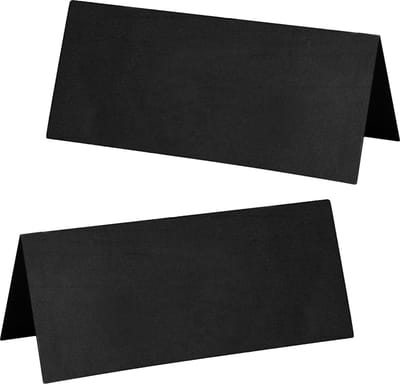 Santex naamkaartjes - Bruiloft - zwart - 20x stuks - 7 x 3 cm - plaatskaartjes