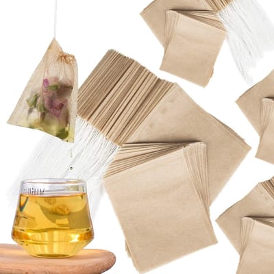 600 Wegwerp Theezakjes met Koord - Papieren Theezakjes voor Vullen (8 x 10 cm) - Ideaal voor Thee, Kruidenthees en Infusies