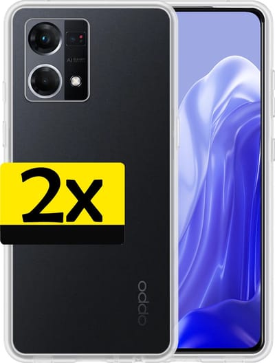Hoesje - 2 Stuks - Geschikt voor OPPO Reno 7 - Sterk & Shockproof - Case Siliconen - Back Cover - Telefoon Hoes - Telefoonhoesjes - Transparant
