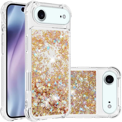 Coverup Hoesje - Geschikt voor iPhone Air Hoesje - Coverup Liquid Glitter Back Cover - Goud