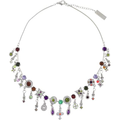 Behave - Ketting - Dames - Zilver kleur - Multi kleur Steentjes - 40 cm