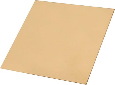 Messing Plaat - Metaalplaat Koper - Lassen en Solderen - Corrosiebestendig - 100x100x1mm - Messing