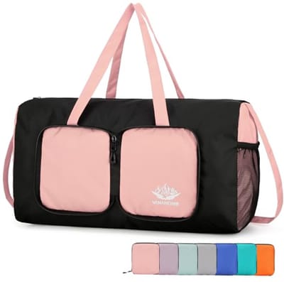 Opvouwbare mini-gymtas - 20 liter - ultralicht nylon - multifunctionele reistas voor dames en heren - roze