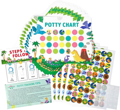 Famanu - Beloningsbord dino – 10 takenborden + 208 sterstickers – Voor routines en zindelijkheidstraining