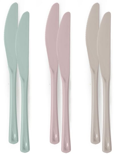 Plasticforte Messen - kunststof - 6x stuks - herbruikbaar plastic - 19 cm - BBQ / Verjaardag / Camping / Party