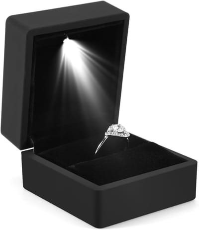 Elegante Ringdoos met LED Verlichting voor Sieradenopslag, Perfect voor Verlovingen, Trouwen en Cadeaus voor Valentijnsdag en Verjaardagen