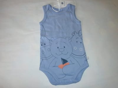 noukie's , 2 pack , bodyset , jongens, zonder mouw , blauw , nouky-paco)lola , 6 maand 68