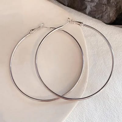Hoops 7cm - Premium Stainless Steel - Waterproof - Glansvast - Basic oorringen - Minimalistische sieraden - Grote oorbellen - The Jewellery Salon