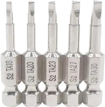 Set van 5 Stuks 50mm Magnetische Hex Shank Schroevendraaier Bits van S2 Staal met Driehoekige Kop voor Precisiewerk