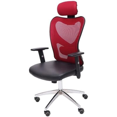 Professionele bureaustoel Atlanta, bureaustoel bureaustoel, kunstleer ~ rood