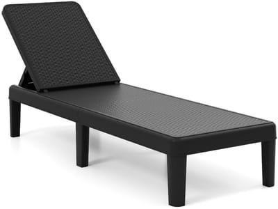 Ligbed - Tuin - Zonnebed - Ligstoel - Loungebed - Weerbestendig - Verstelbaar - Buiten - Opklapbaar - Zwart